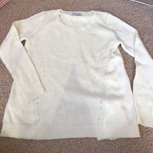 John + Jenn Cream open back sweater